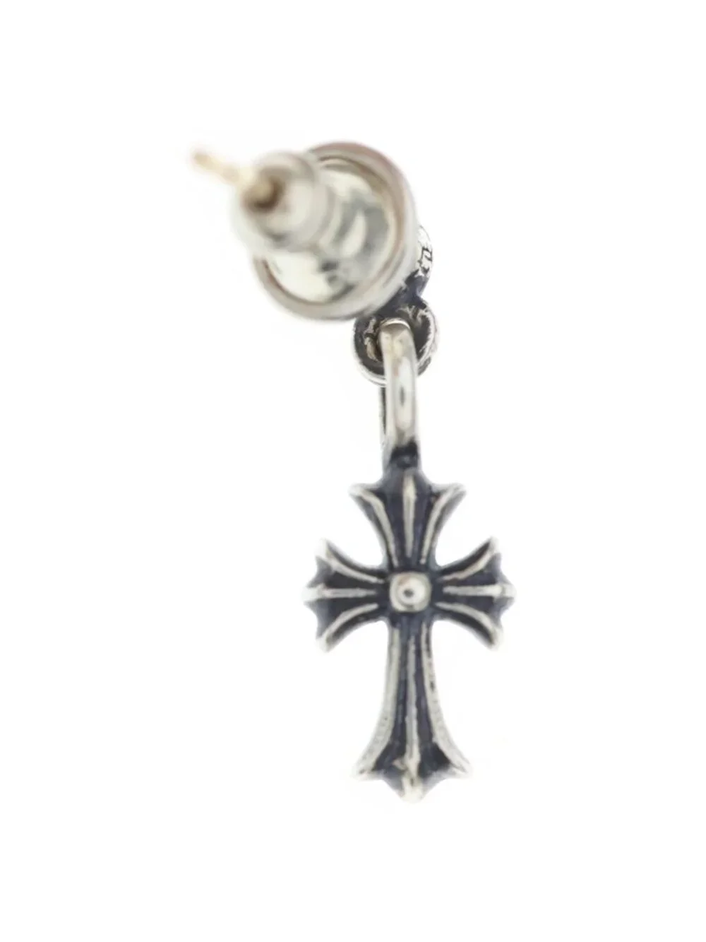 Chrome Hearts Drp Stck CH Crs Stack CH Cross Dropearrings Silver Earring